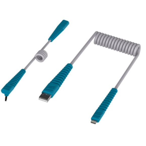 OtterBox Kids' Easy Grab Mobile Cable Bundle - Space Silver/Blue - Picture 1 of 5